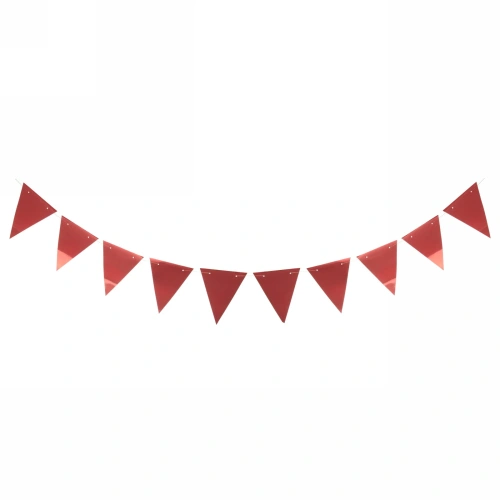 Растяжка "Праздничные флажки" 2,5 м 13*17,5 см Глянец, (10 штук), красный