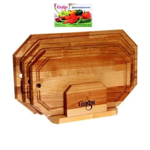 Набор разделочных досок "Гайка" в кассете 38*22*1,8см, 34*20*1,8см, 30*18*1,8см