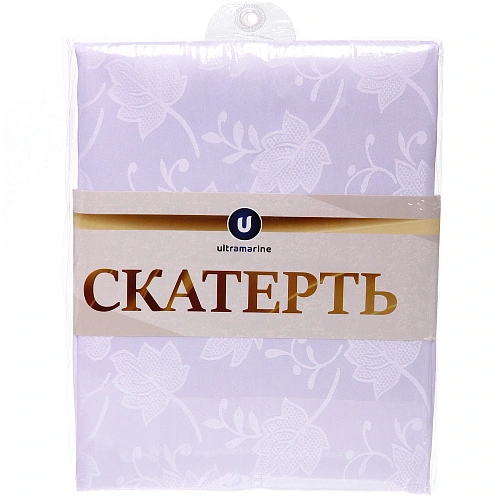 Скатерть 148180 см Классика, листья, цвет белый_6