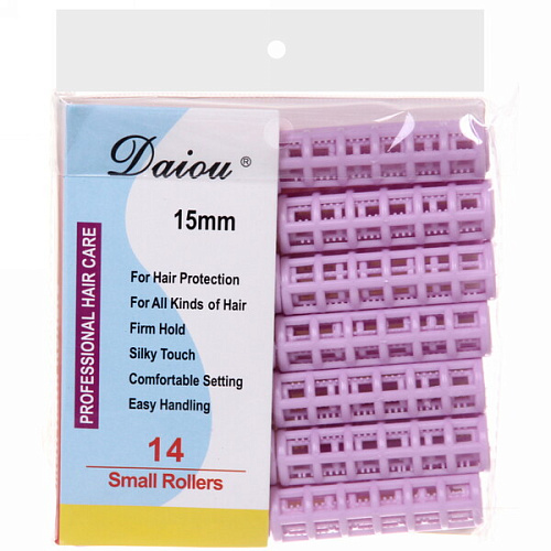 Бигуди пластмассовые с зажимом 14шт, цвет микс, d=15мм_10