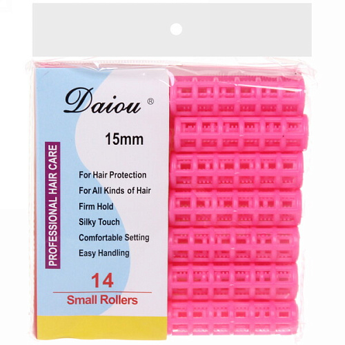 Бигуди пластмассовые с зажимом 14шт, цвет микс, d=15мм_6