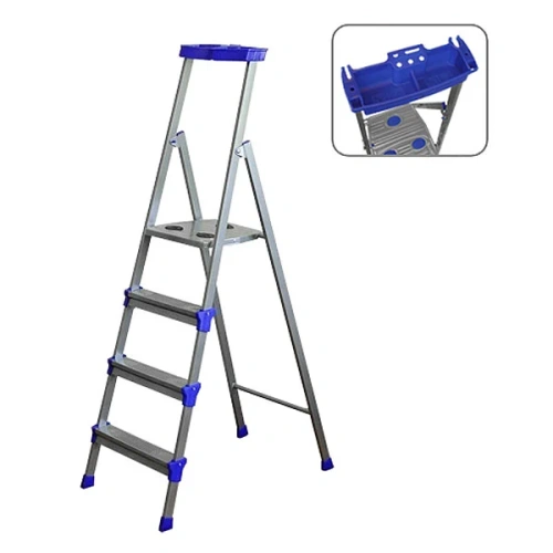 Стремянка металлическая 4 ступени, высота до платформы 845 мм, вес 5,5 кг, до 150 кг СМ4