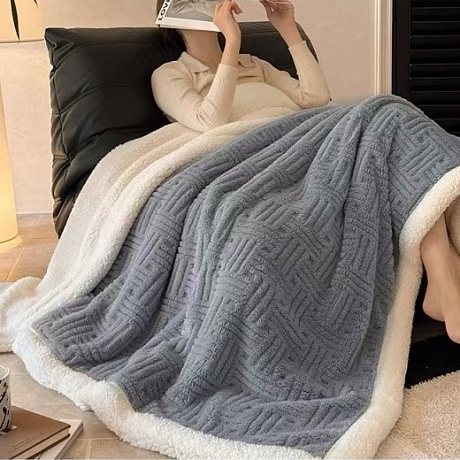 Плед 200*230 см "SOFT" двусторонний, цвет серый