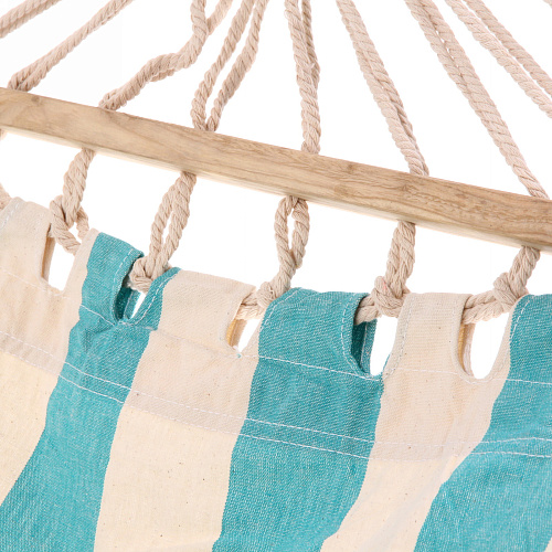 Гамак 20080см Райское наслаждение хб с деревянной перекладиной,цвет зеленыйбелый _8