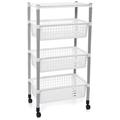 Этажерка для хранения универсальная/для овощей на колесиках "НУЖНАЯ", 4 секции, 83*44*31см