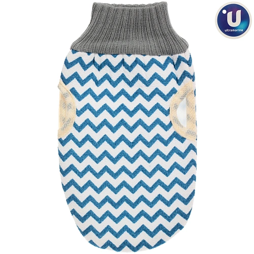 Мочалка - варежка скрaбирующая  "Premium - KORSIKA", цвет белый / бирюзовый, 12*15см  (ZIPпакет)
