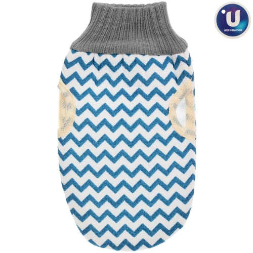 Мочалка - варежка скрaбирующая  "Premium - KORSIKA", цвет белый / бирюзовый, 12*15см  (ZIPпакет)