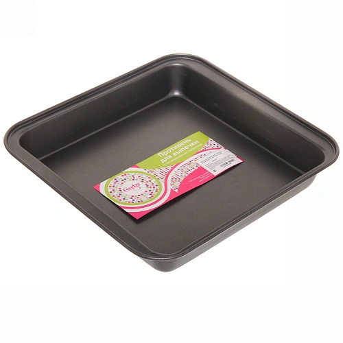 Противень металлический 27*27*4см с антипригарным покрытием "Селфи"✦