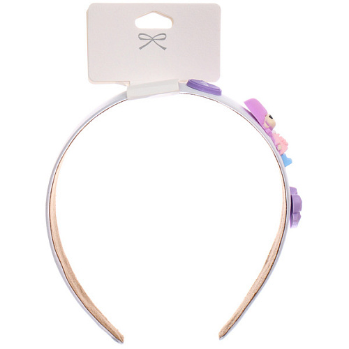 Ободок для волос детский БАМБИ БУМ, подружка, цвет розовый, лавандовый и голубой, 3см_4