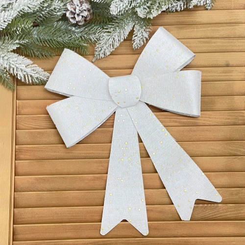 Бант на ёлку "Зимний переполох" 26*33 см, Серебро