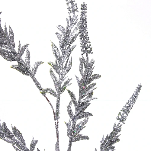 Ветка декоративная Зимняя свежесть 70 см, Серебро_4