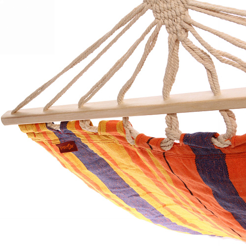 Гамак 20080см Райское наслаждение хб с деревянной перекладиной,цвет оранжевыйжелтыйсиний _6