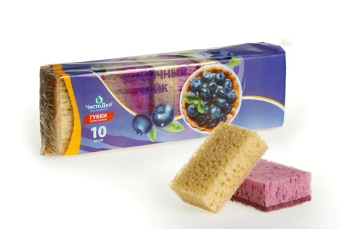 Губка для посуды "ЧистоДел" "Черничный Кейк" (10 шт.)