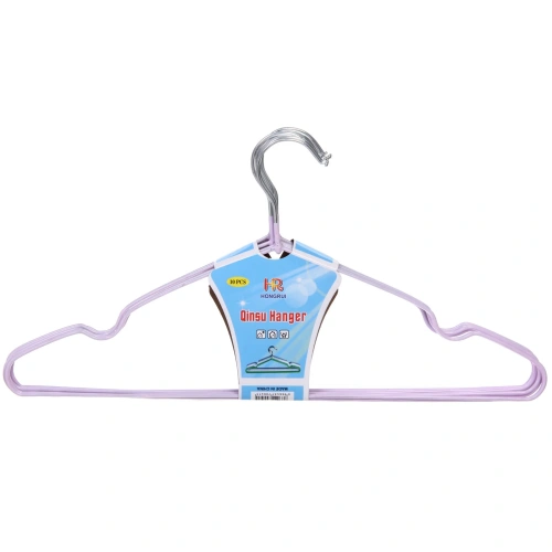 Плечики металлические нескользящие с полимерным покрытием 10шт "ТАРТИТАН", цвет сиреневый, 40см (Селфи)