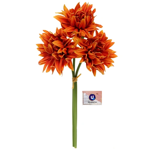 Цветы искусственные"Natur" 34см Хризантемы 3шт оранжевые