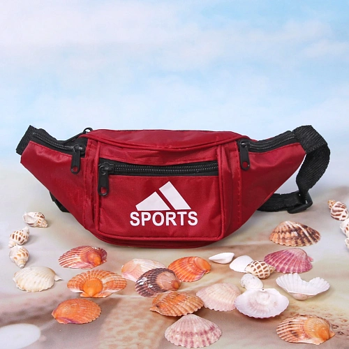 Сумка на пояс Sports Style, цвет красный, 4 кармана, 29137_8