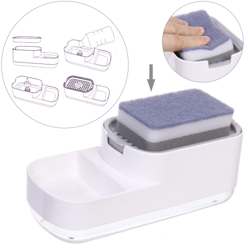 Подставка под губку с дозатором 600мл. 22,9х10,8х8,5 1862