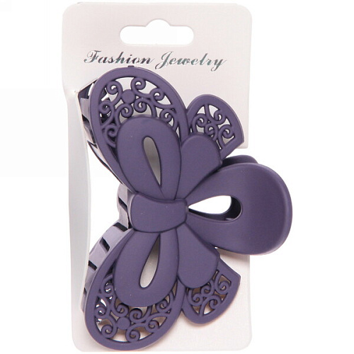 Заколка-краб для волос на блистере Diana Collection - Teana, микс 6 цветов, 8см _12