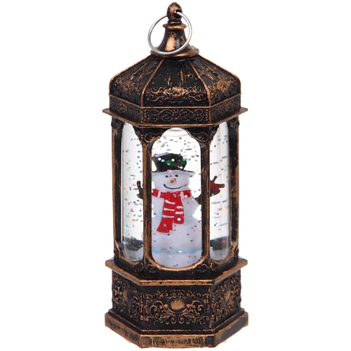Сувенир с подсветкой Сказочный мир - Снеговик 6,414,5 см, Бронза (работает от батареек LR443)_8