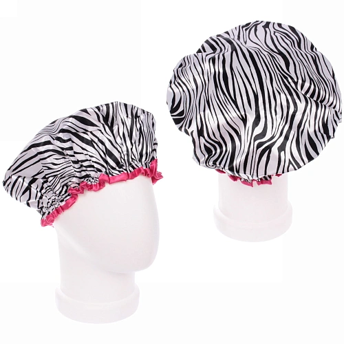Шапочка для душа "Ультрамарин - Zebra", микс 4 цвета, d-24 см (двухсторонняя, внутренний слой EVA)