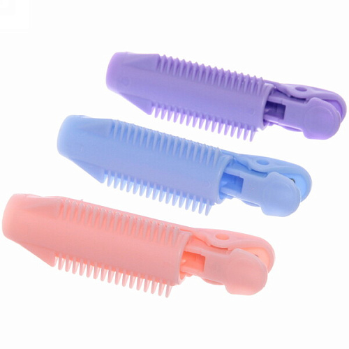 Бигуди пластмассовые с зажимом 3шт Styling, микс 6 цветов, в пластиковой коробке, 10,5см_5